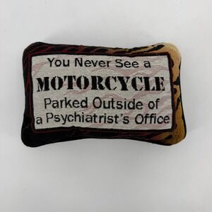 Funny Motorcycle Pillow Biker Humor Quote Man Cave Decor